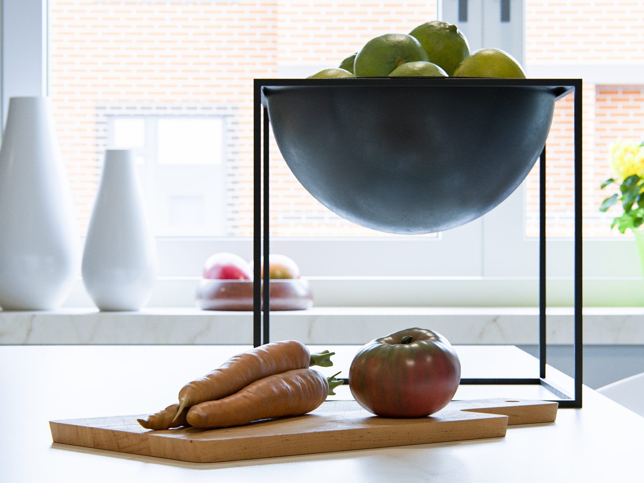 Render 3D de frutero para catalogo en segovia