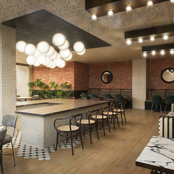 Madrid Render 3D del interior de un restaurante llamado The Tuna House diseñado por el estudio Top Design Madrid