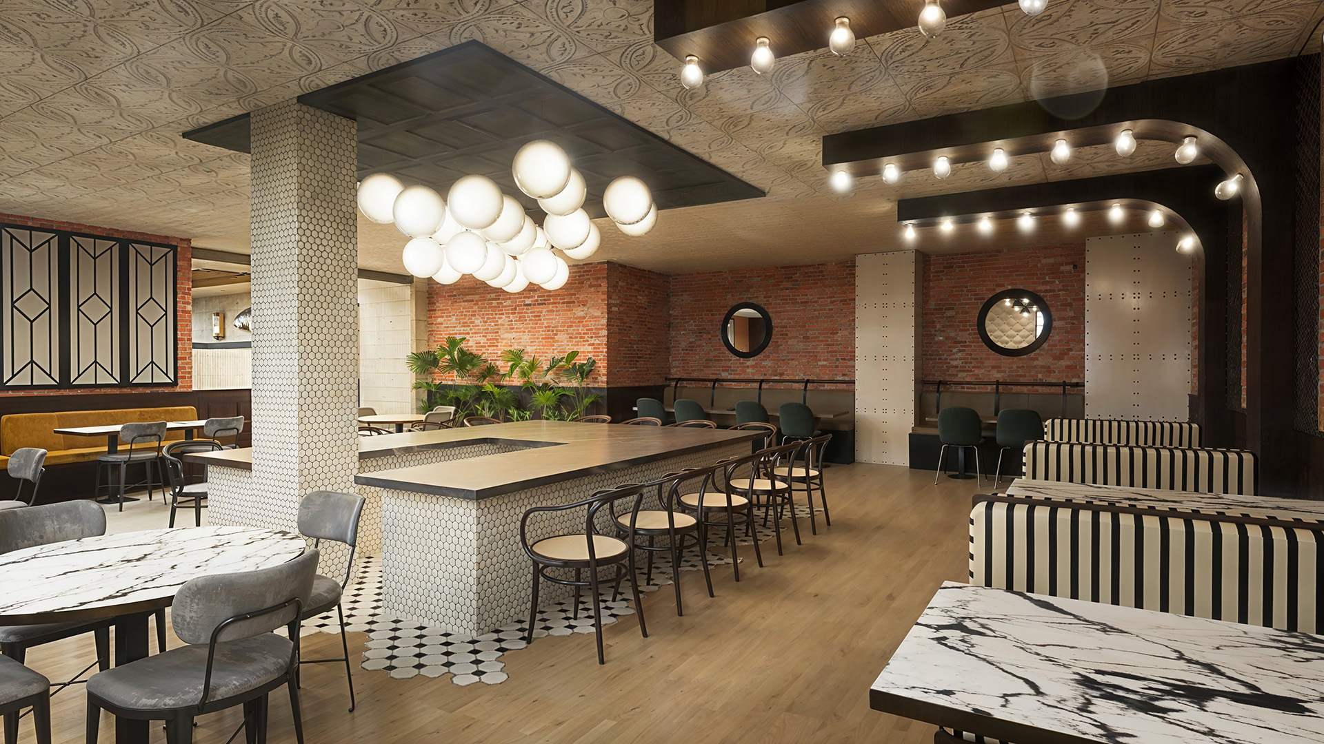 Madrid Render 3D del interior de un restaurante llamado The Tuna House diseñado por el estudio Top Design Madrid