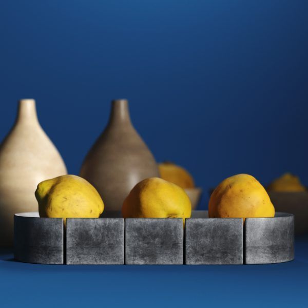 Render 3D de productos con fondo azul para catalogo en segovia