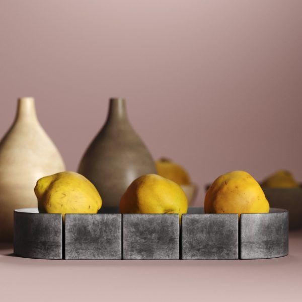 Render 3D de productos con fondo rosa para catalogo en segovia