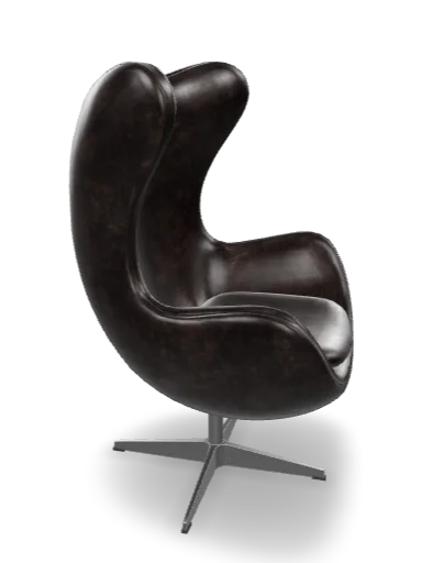 Render de silla de cuero en 3D para visualización 360