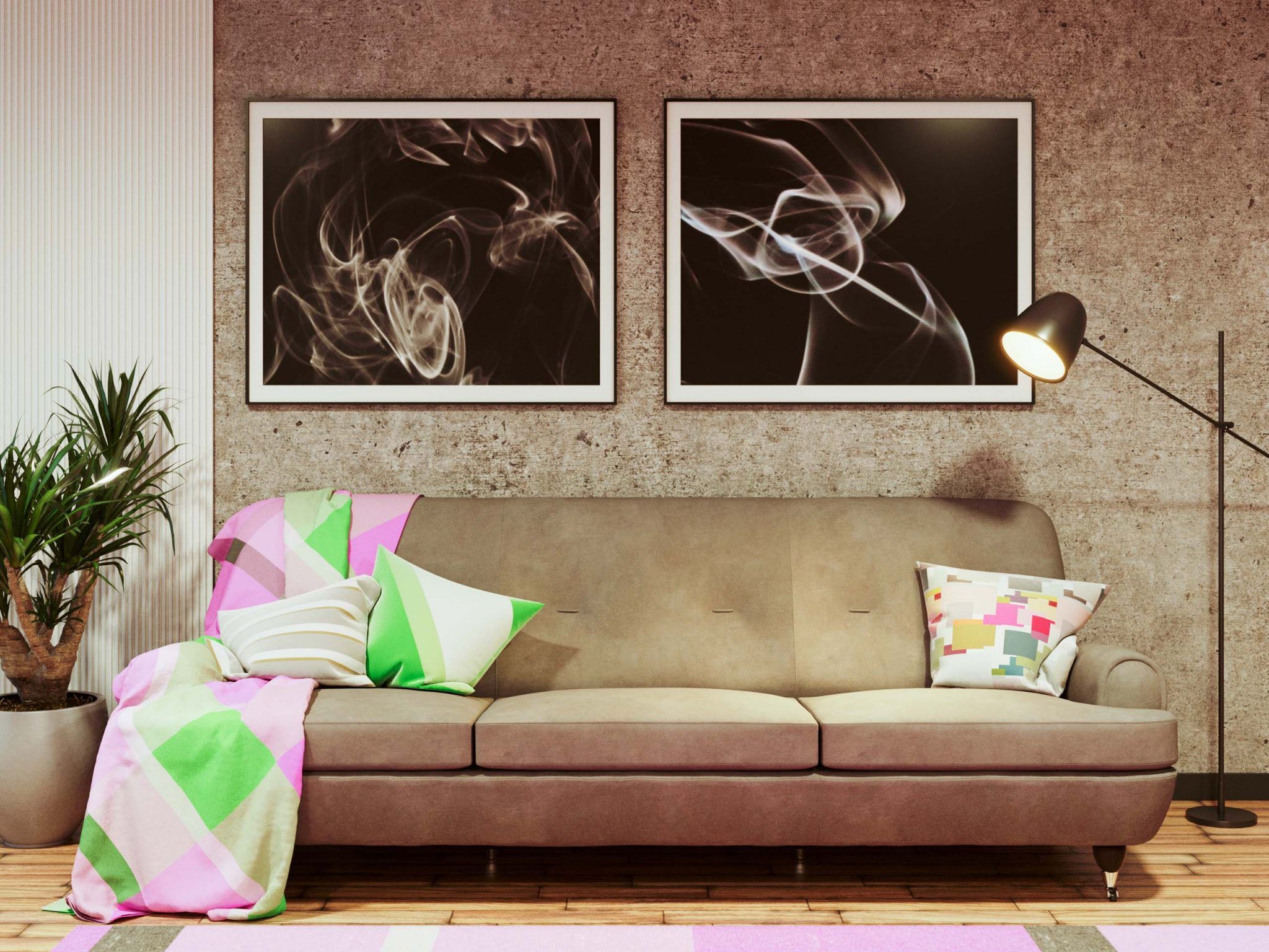 Render 3D de mobiliario interior para catalogo online